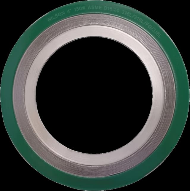 Spiral wound gasket with green outer guide ring