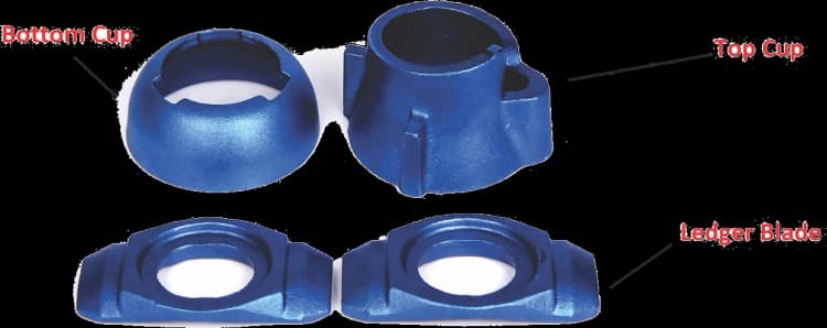 Cuplock scaffold upright connection components