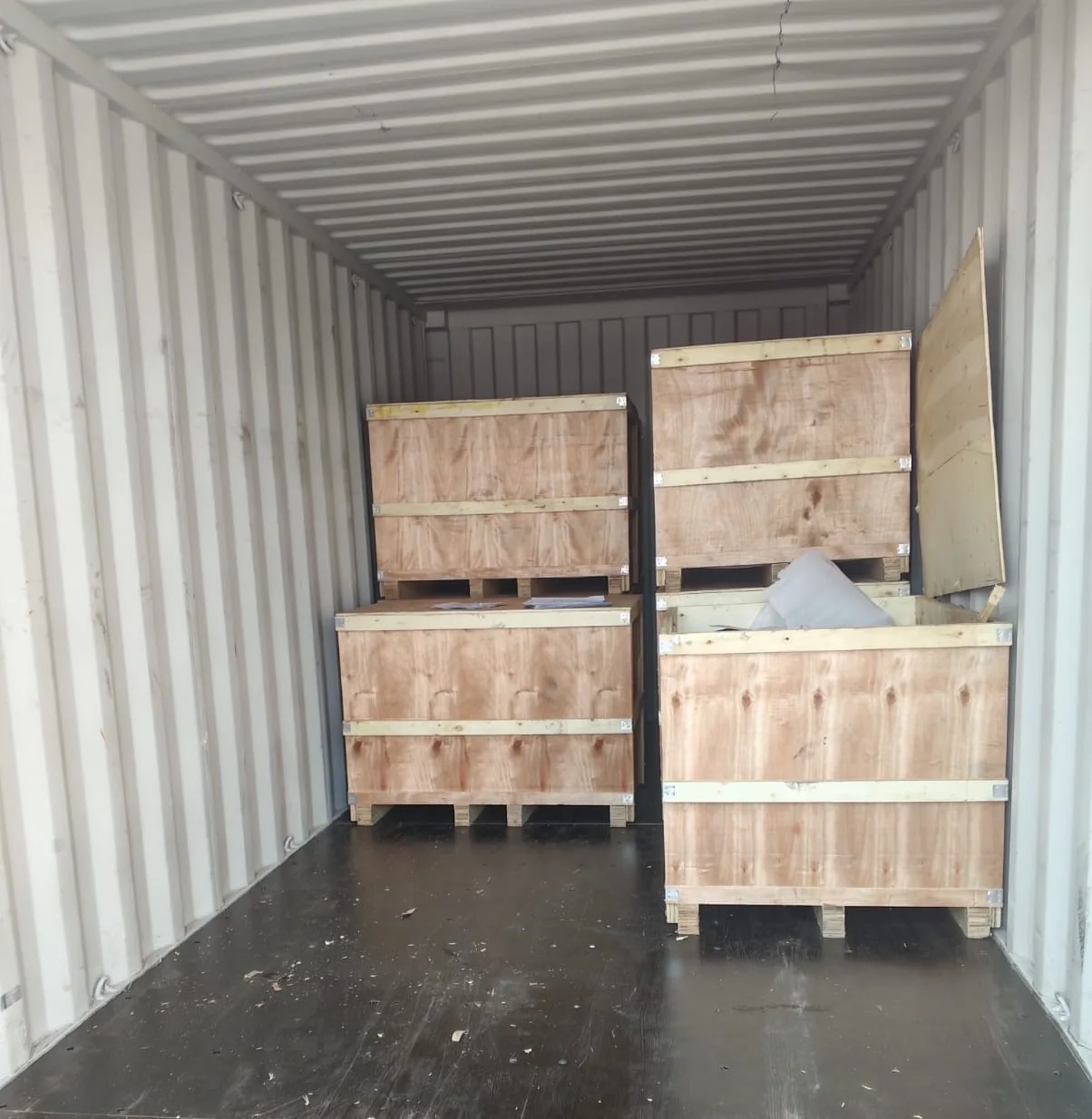 Inspection of imported goods inside a shipping container